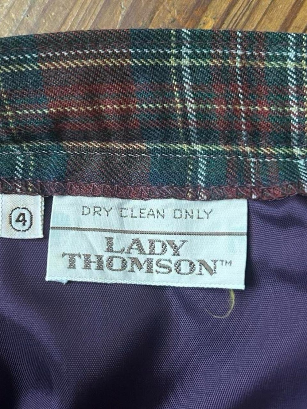 Vintage Lady Thompson Red and Green Plaid A-Line Midi Skirt - Picture 7 of 7
